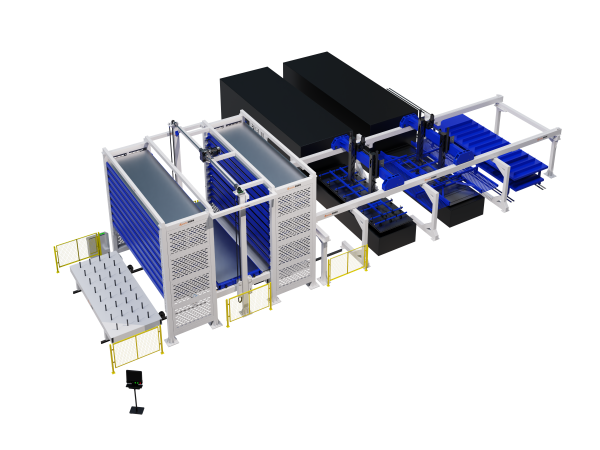 Laser cutting machine automatic loading and unloading warehouse