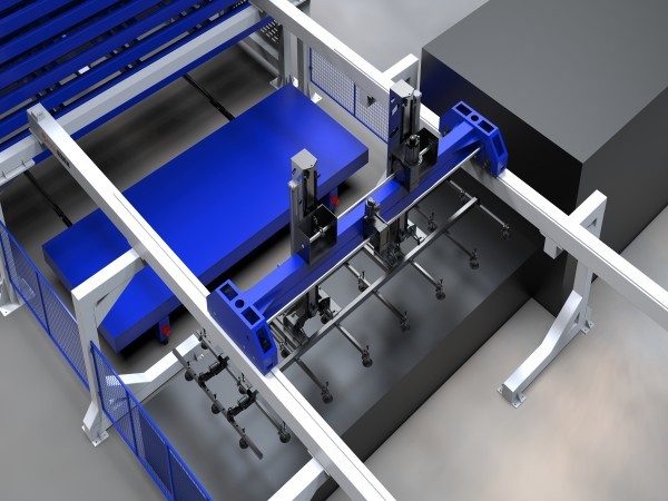 loading and unloading + sheet metal storage warehouse