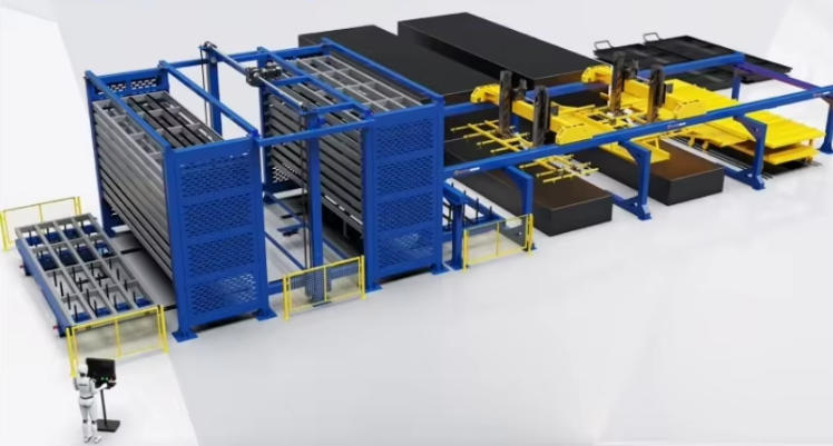 Laser cutting machine automatic loading and unloading warehouse