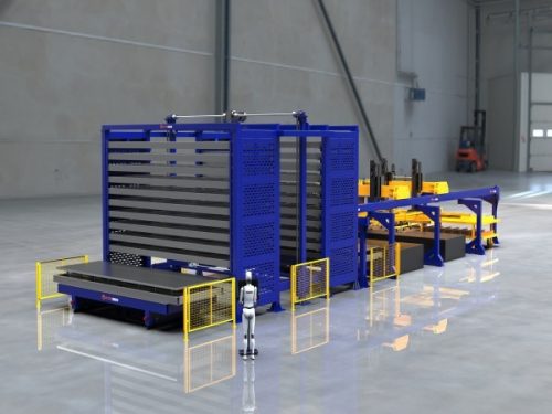 Automation tow two loading and unloading & plate storage warehouse