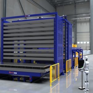Automation tow two loading and unloading & plate storage warehouse