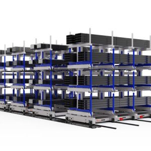 Rail-type telescopic cantilever racks