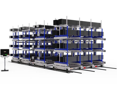 Rail-type telescopic cantilever racks