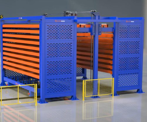 Automatic two tower plate storage warehouse