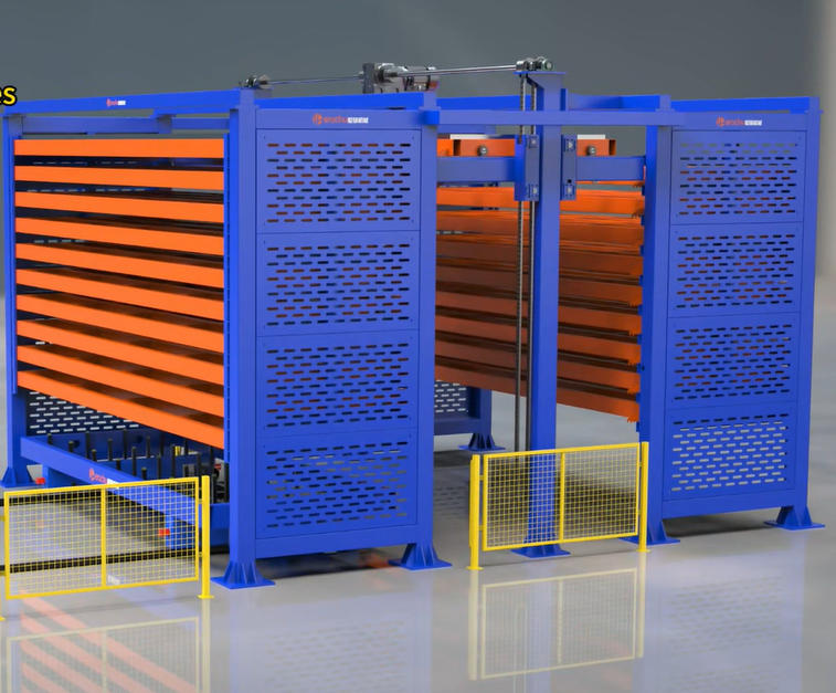 Automatic two tower plate storage warehouse