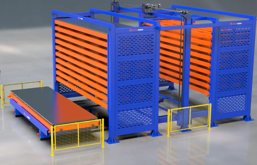 Automatic two tower plate storage warehouse