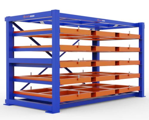 Roll Out sheet metal storage rack | Steel plate storage systems