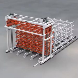 Automatic storage system of profiles, rods, pipes and pallets