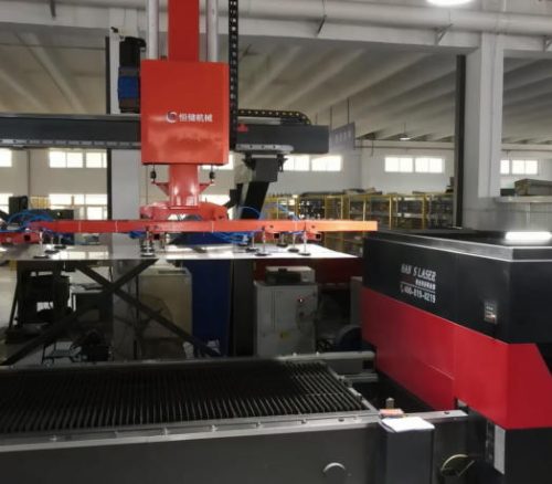 Automatic sheet metal loading and unloading system