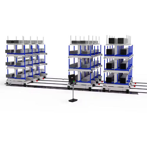 Mobile telescopic cantilever shelves