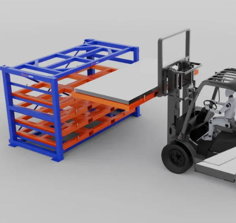 Metal sheet forklift rack - compact metal sheet Storage systems