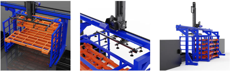 Automatic material handling for laser cutters