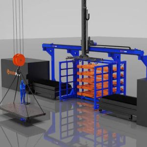 Laser cutting machine loading and unloading system