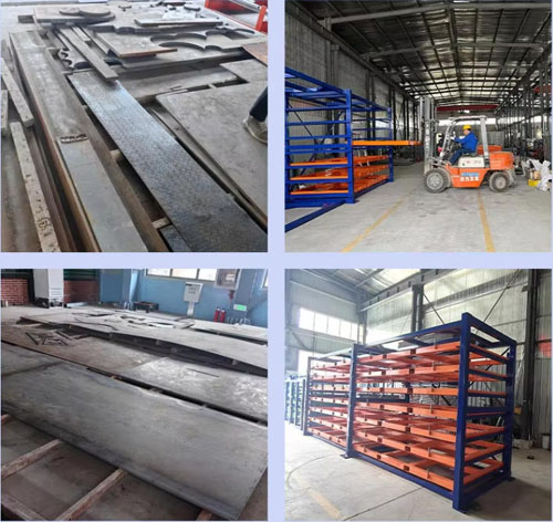 Horizontal sheet metal storage racks