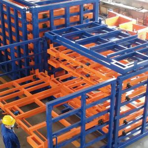Horizontal sheet metal storage racks