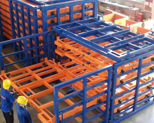 Horizontal sheet metal storage racks