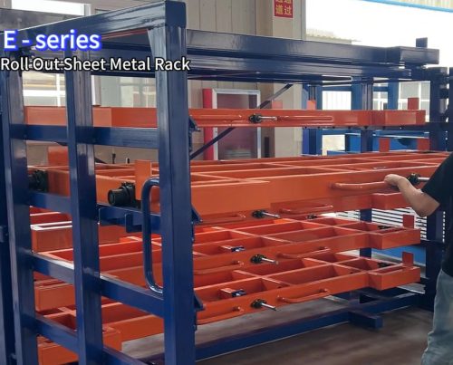 Horizontal sheet metal storage racks