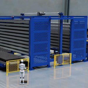 Automatic laser cutter plate storage warehouse with loading and unloading System