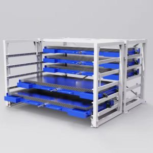 Modular sheet metal storage system for large quantities of flat goods
