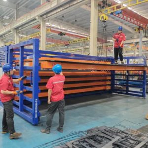 Heavy-Duty Roll-out Sheet Metal Storage Racks for Laser cutting Machine