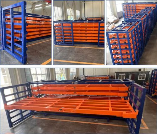 Sheet metal storage racks for fiber laser cutting machines