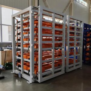 Draw-type steel storage shelves of steel plates