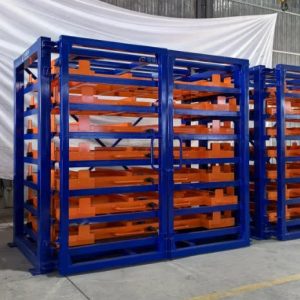 Storage system for steel plates with laser cutting machine