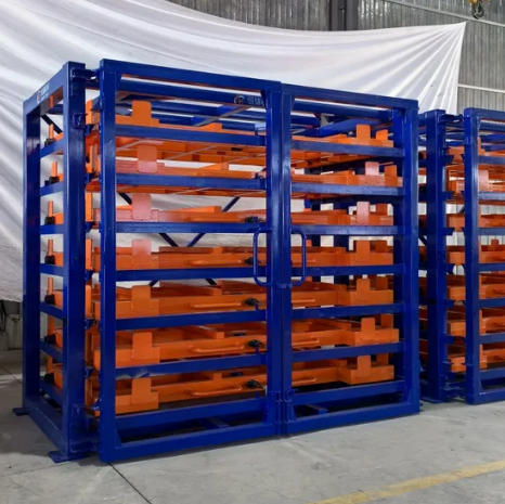 Storage system for steel plates with laser cutting machine