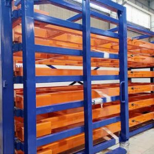 Steel plate storage shelves