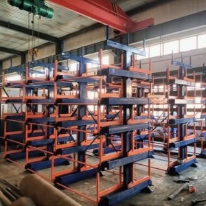Roll out racking for material length (tubing, pipe)