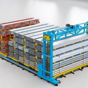 Automated storage system for long goods