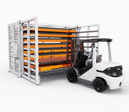 Hand-cranked Pull-out Carbon Steel Sheet Metal Storage Racks