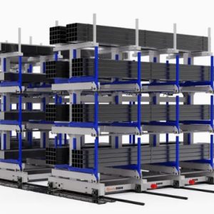 Electric Telescopic Cantilever Rack with Rail for Long-Length Item Storage