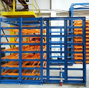 Industrial roll-out shelving storage application