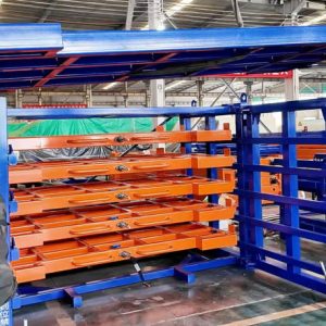 Sheet metal storage rack for steel plates