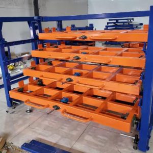 Roll out sheet metal rack storage solution