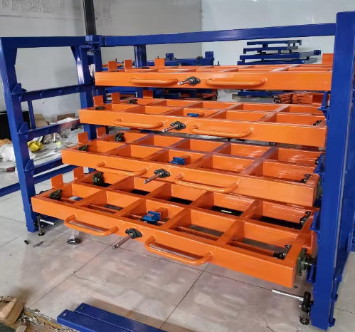 Roll out sheet metal rack storage solution