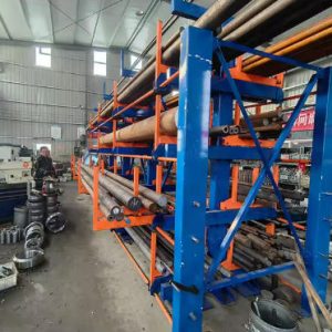 Roll out dual sided cantilever type rack