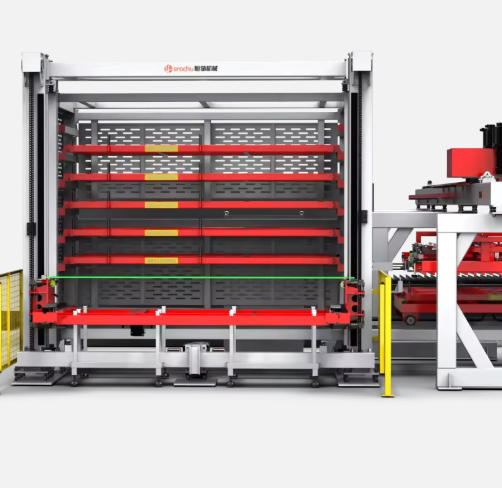 Roll Out Heavy Duty Automatic Sheet Metal Storage System for Warehouse