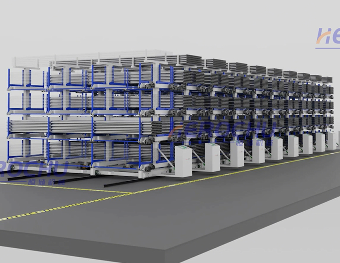 Maximize Your Warehouse Storage Density with Herochu Rail-type Telescopic Cantilever Shelves