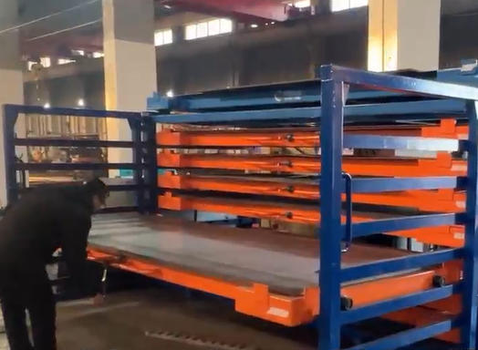 Drawer style steel plate storage equipment