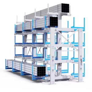Heavy Load Cantilever Rack with Hand Crank Telescopic Arms | For Construction & Metal Tubing