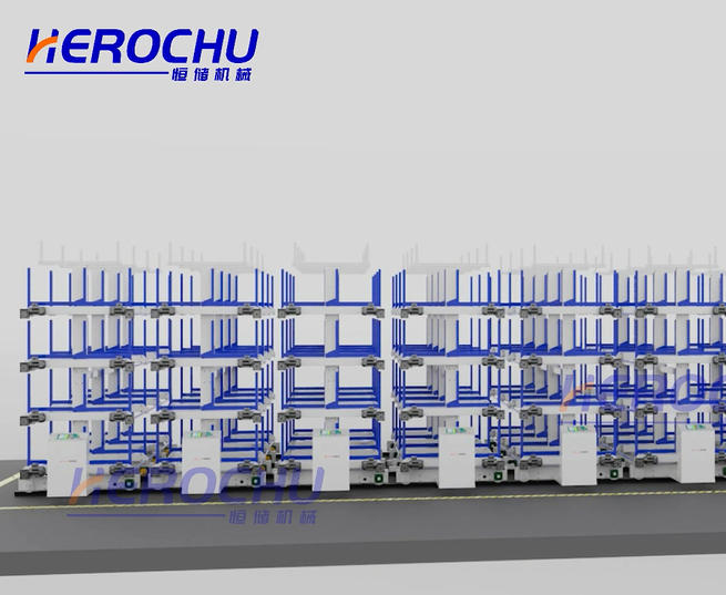 Rail-type telescopic multi-level pipe racking