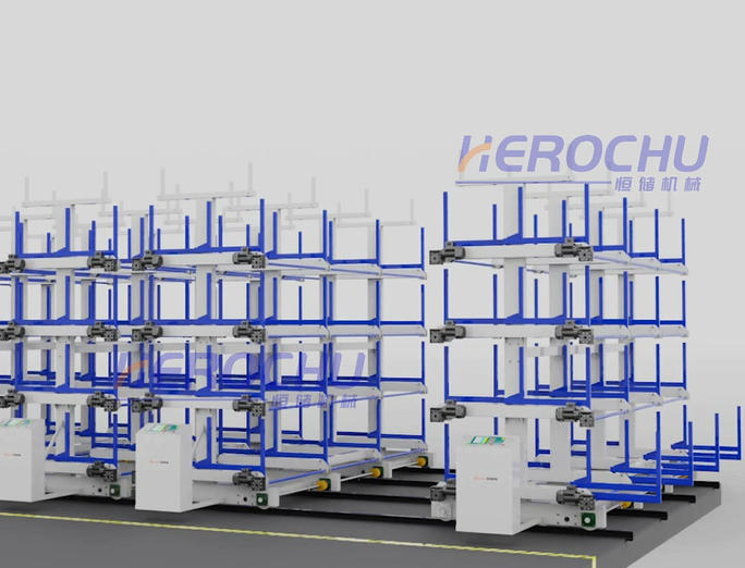 Rail-type telescopic multi-level pipe racking