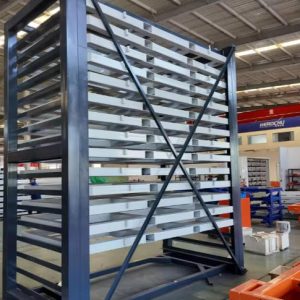 Drawer-Type Panel Racks for Organized Metal Sheet Storage