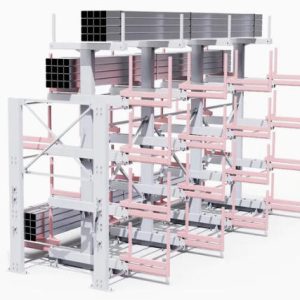 High-Load Industrial Cantilever Shelves for Steel Profiles
