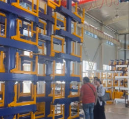 Automated Roll Out Cantilever Rack: 5-Layer Steel Pipe Storage Rack for Modern Warehouses