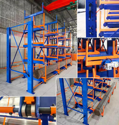 Telescopic Cantilever Shelves for Metal Sheet and Pipe Storage