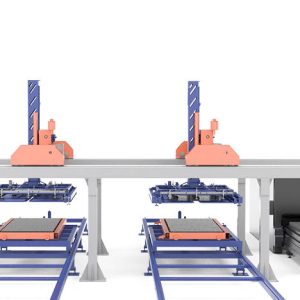 Twin-Tower, Four-Aisle Metal Plate Storage and Side-Discharge Rack System with Dual-Beam Manipulator – The Future of Sheet Metal Logistics