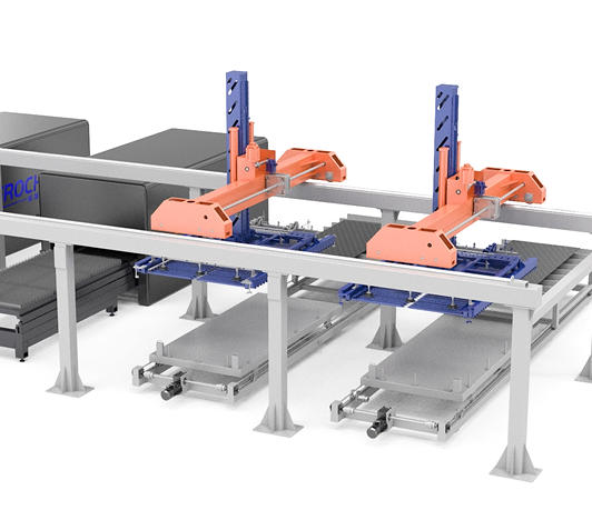 Twin-Tower, Four-Aisle Metal Plate Storage and Side-Discharge Rack System with Dual-Beam Manipulator – The Future of Sheet Metal Logistics